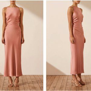 Shona Joy - Rose - Luxe High Neck Ruched Midi Dress size 4